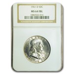 1961-D Franklin Half Dollar MS-64 NGC (FBL)