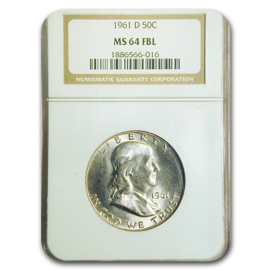 1961-D Franklin Half Dollar MS-64 NGC (FBL)