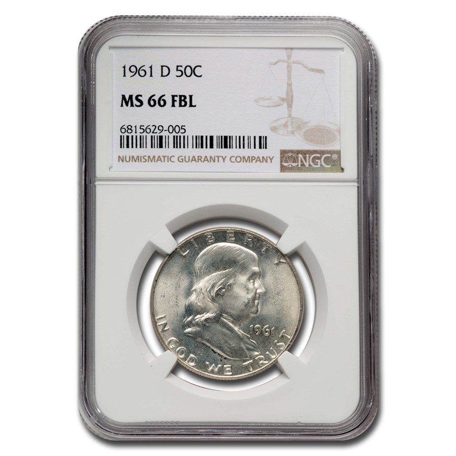 1961-D Franklin Half Dollar MS-66 NGC (FBL)