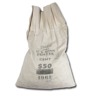 1961-D Lincoln Cent $50.00 Mint Sewn Bag 1961-D Lincoln Cent $50.00 Mint Sewn Bag