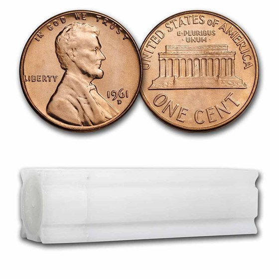 1961-D Lincoln Cent 50-Coin Roll BU 1961-D Lincoln Cent 50-Coin Roll BU