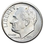 1961-D Roosevelt Dime 50-Coin Roll BU