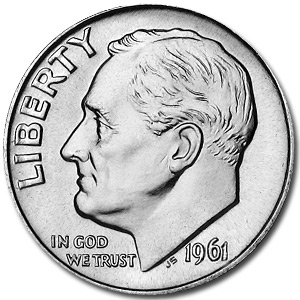 1961-D Denver Ten Cent Brilliant Uncirculated Roosevelt Silver Dime! 