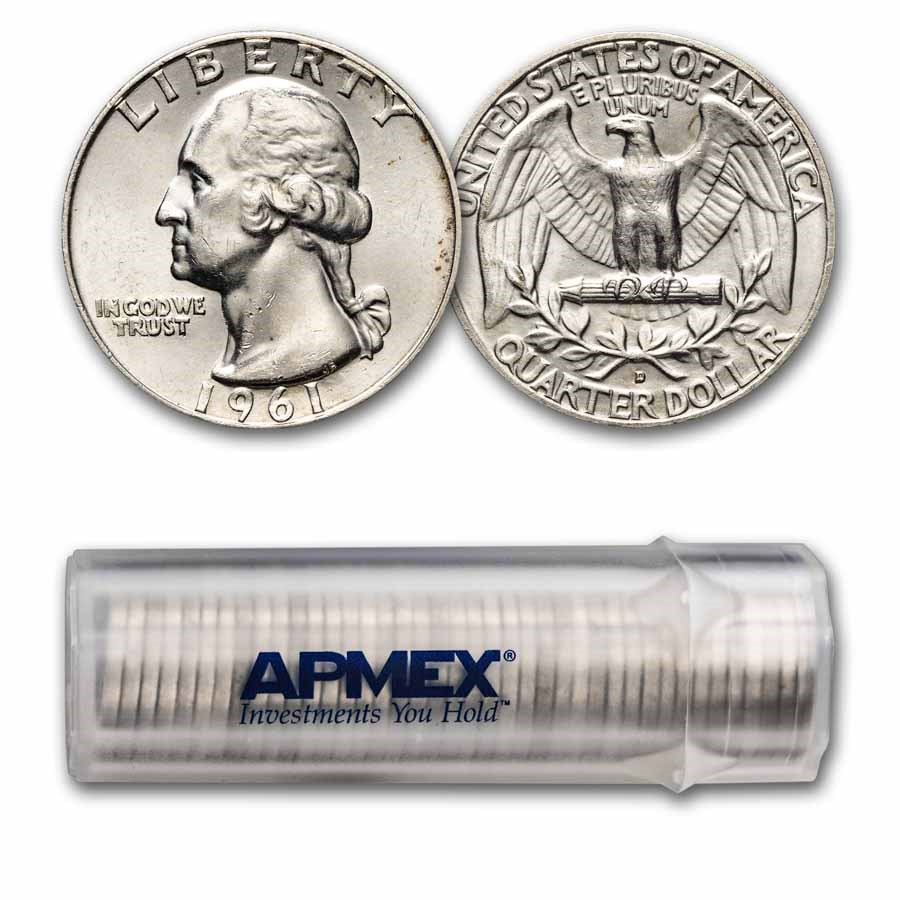 1961-D Washington Quarter 40-Coin Roll BU