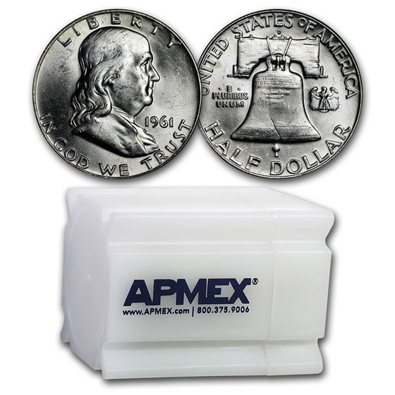 1961 Franklin Half Dollar 20-Coin Roll BU 1961 Franklin Half Dollar 20-Coin Roll BU