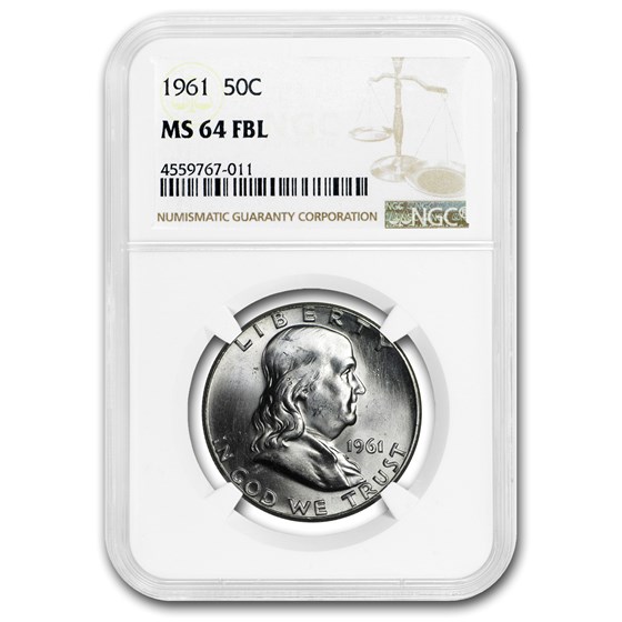 1961 Franklin Half Dollar MS-64 NGC (FBL) 1961 Franklin Half Dollar MS-64 NGC (FBL)