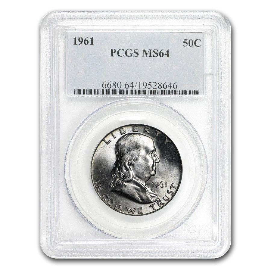 1961 Franklin Half Dollar MS-64 PCGS