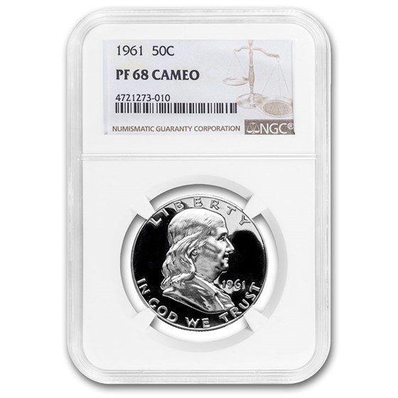 1961 Franklin Half Dollar PF-68 CAM NGC 1961 Franklin Half Dollar PF-68 CAM NGC
