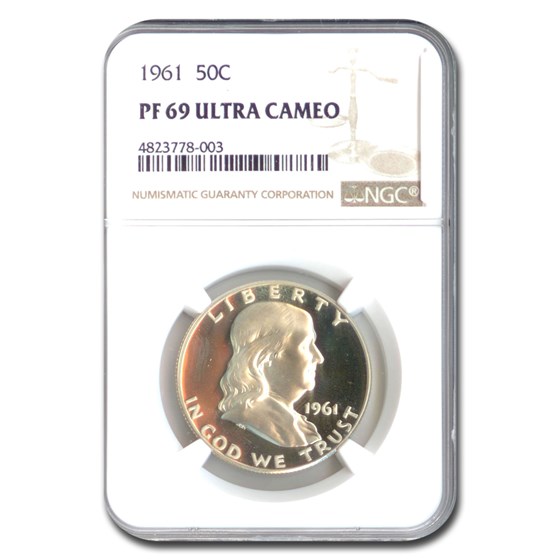 1961 Franklin Half Dollar PF-69 UCAM NGC 1961 Franklin Half Dollar PF-69 UCAM NGC