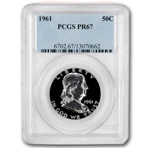 1961 Franklin Half Dollar PR-67 PCGS 1961 Franklin Half Dollar PR-67 PCGS