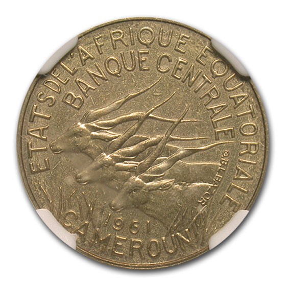 1961 French East Africa 5 Francs MS-63 NGC 1961 French East Africa 5 Francs MS-63 NGC