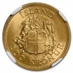 1961 Iceland Gold 500 Kronur Jon Sigurdsson MS-66 NGC