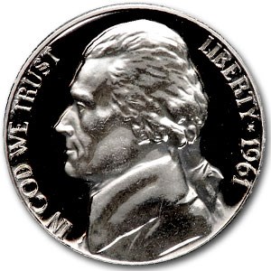 1961 Jefferson Nickel Gem Proof