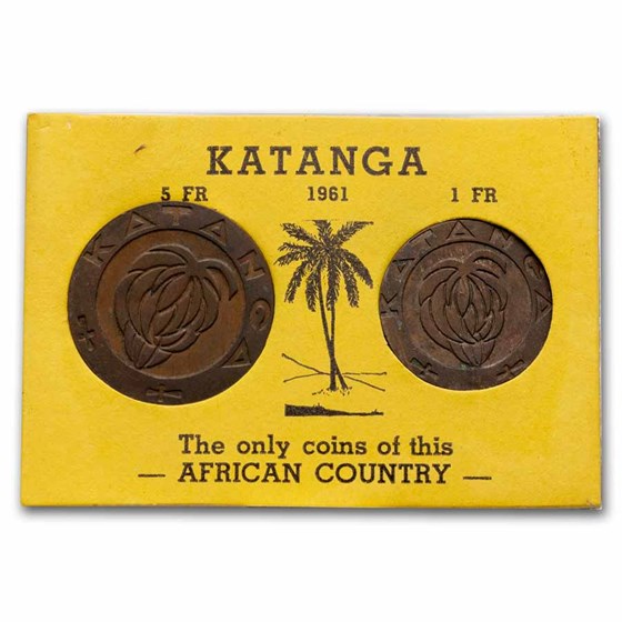 1961 Katanga 5 & 1 Franc Two Coin Set 1961 Katanga 5 & 1 Franc Two Coin Set