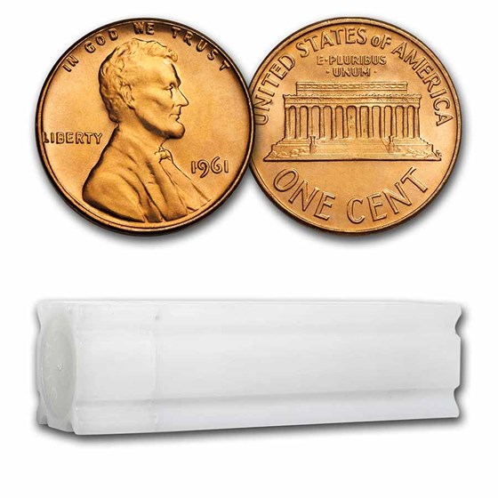 1961 Lincoln Cent 50-Coin Roll BU