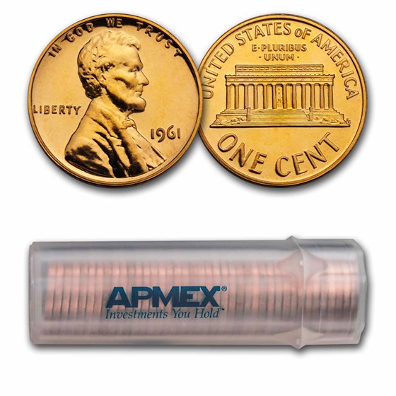 1961 Lincoln Cent 50-Coin Roll Proof 1961 Lincoln Cent 50-Coin Roll Proof
