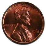 1961 Lincoln Cent MS-67+ NGC (Red)