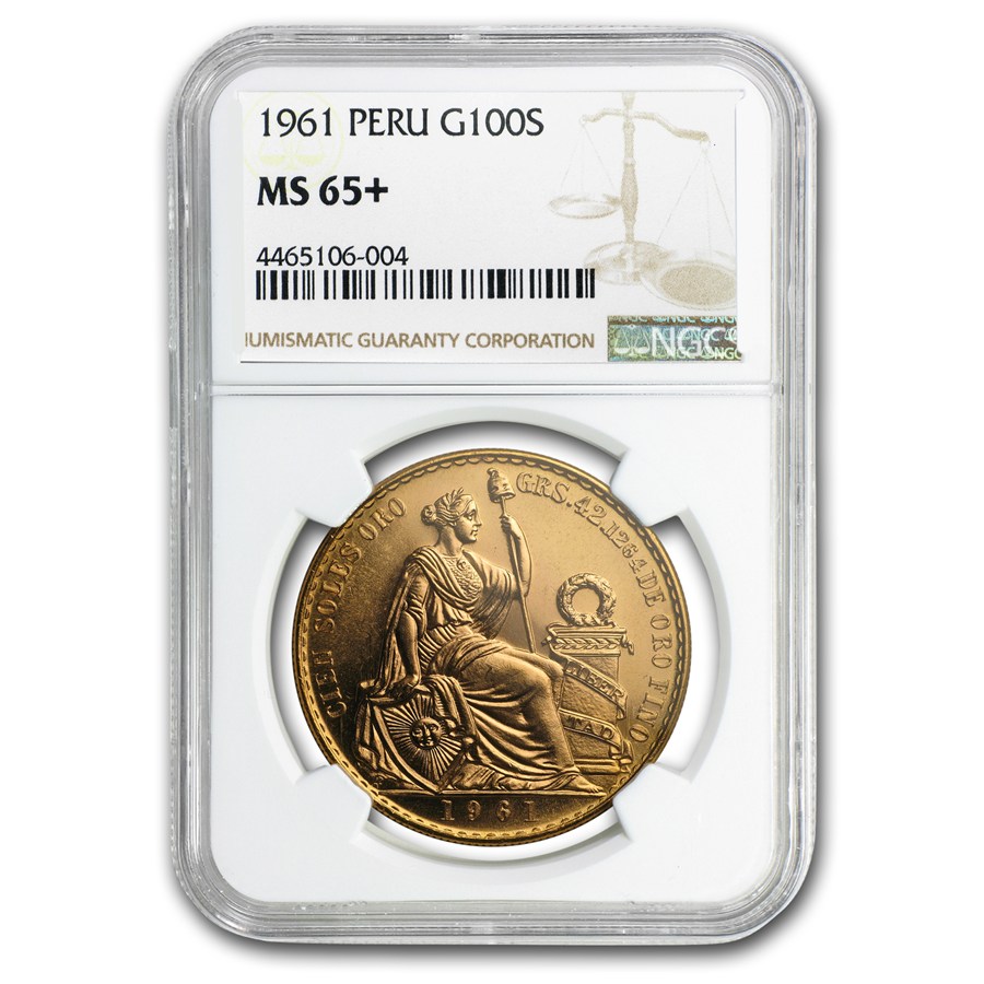Buy 1961 Peru Gold 100 Soles Liberty MS-65+ NGC | APMEX