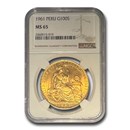 1961 Peru Gold 100 Soles Liberty MS-65 NGC 1961 Peru Gold 100 Soles Liberty MS-65 NGC