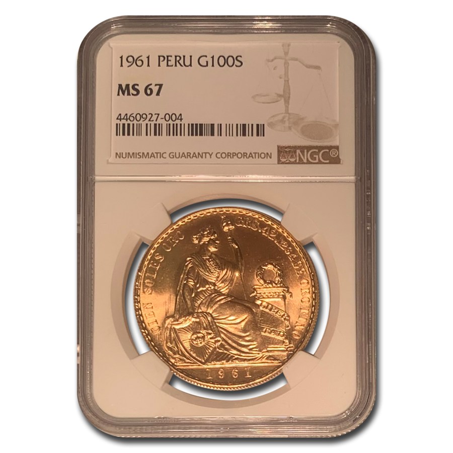 Buy 1961 Peru Gold 100 Soles Liberty MS-67 NGC | APMEX