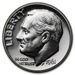 1961 Roosevelt Dime 50-Coin Roll Proof