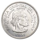 1961 Uruguay Silver 10 Pesos Gaucho BU
