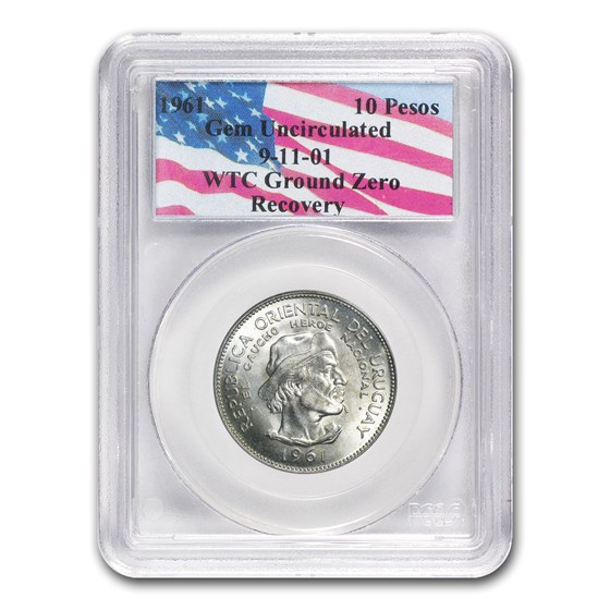 1961 Uruguay Silver 10 Pesos Gaucho WTC Gem Unc PCGS 1961 Uruguay Silver 10 Pesos Gaucho WTC Gem Unc PCGS