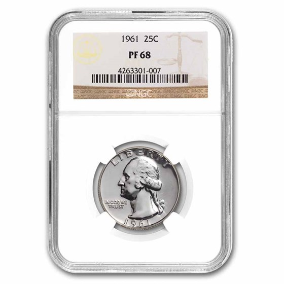 1961 Washington Quarter PF-68 NGC 1961 Washington Quarter PF-68 NGC