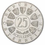 1962 Austria Silver 25 Schilling Anton Bruckner Proof