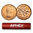 1962 Canada 50-Coin Roll Copper Cents BU (Red)