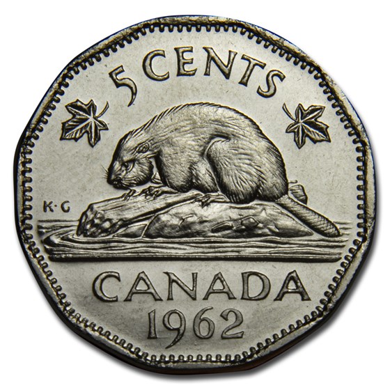 1962 Canada Nickel 5 Cents BU/Prooflike 1962 Canada Nickel 5 Cents BU/Prooflike