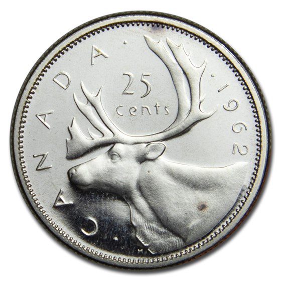 1962 Canada Silver 25 Cents BU/Prooflike 1962 Canada Silver 25 Cents BU/Prooflike