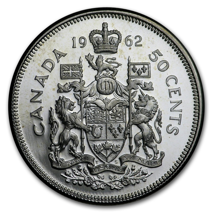 1962 Canada Silver 50 Cents Elizabeth II BU/Prooflike