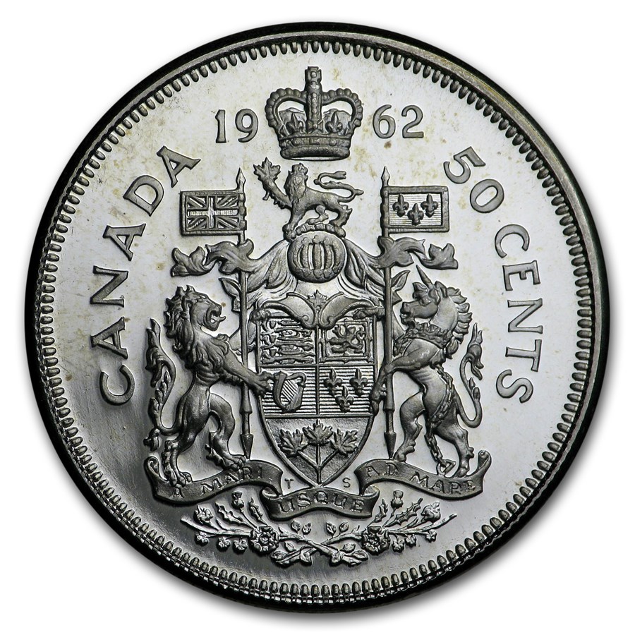 1962 Canada Silver 50 Cents Elizabeth II BU/Prooflike