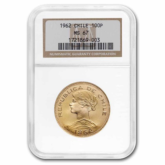 1962 Chile Gold 100 Pesos MS-67 NGC