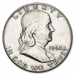 1962-D Franklin Half Dollar 20-Coin Roll Avg Circ