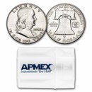 1962-D Franklin Half Dollar 20-Coin Roll Avg Circ