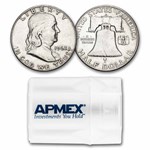 1962-D Franklin Half Dollar 20-Coin Roll Avg Circ