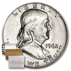 1962-D Franklin Half Dollar 20-Coin Roll BU