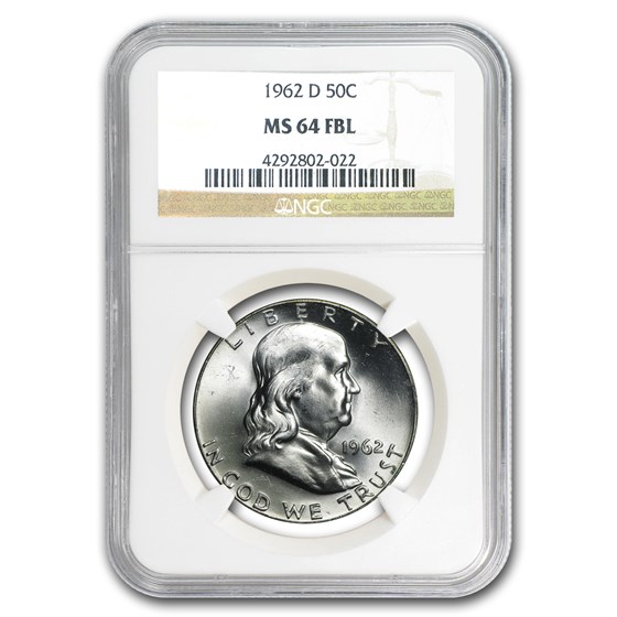 1962-D Franklin Half Dollar MS-64 NGC (FBL) 1962-D Franklin Half Dollar MS-64 NGC (FBL)