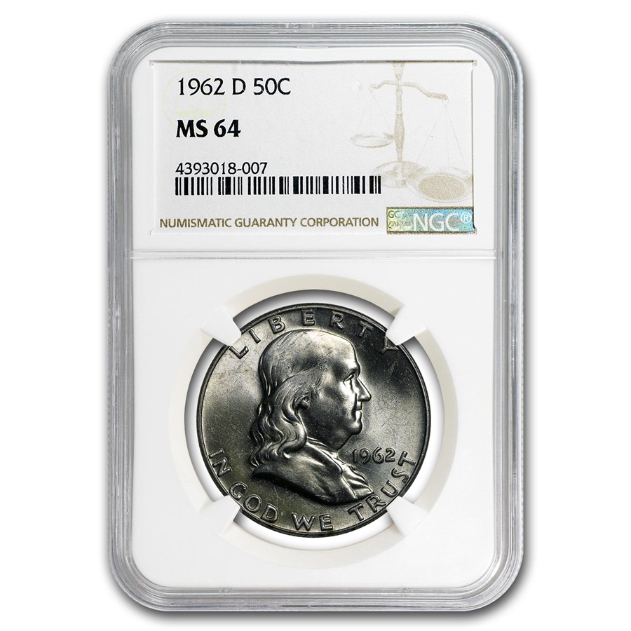 1962-D Franklin Half Dollar MS-64 NGC