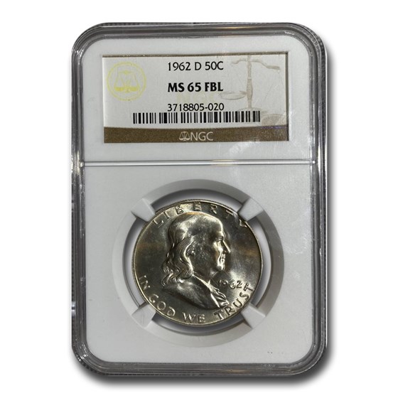 1962-D Franklin Half Dollar MS-65 NGC (FBL) 1962-D Franklin Half Dollar MS-65 NGC (FBL)