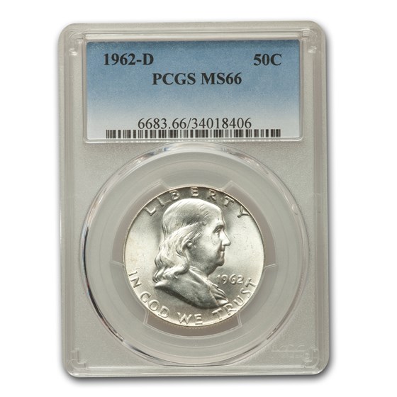 1962-D Franklin Half Dollar MS-66 PCGS 1962-D Franklin Half Dollar MS-66 PCGS