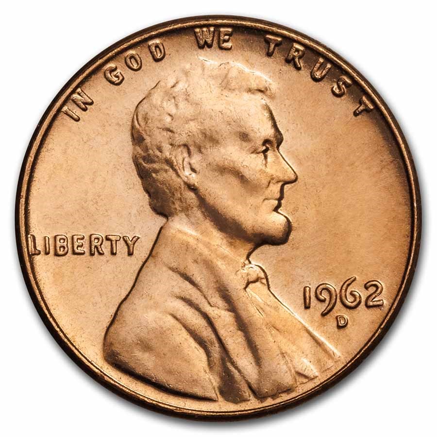 1962-D Lincoln Cent BU (Red)