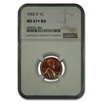1962-D Lincoln Cent MS-67+ NGC (Red)