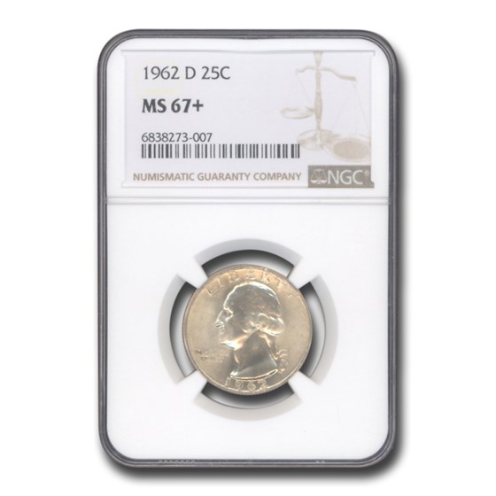 1962-D Washington Quarter MS-67+ NGC 1962-D Washington Quarter MS-67+ NGC
