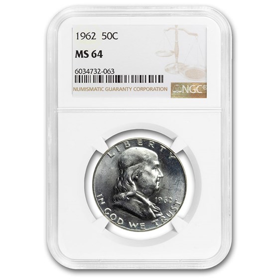 1962 Franklin Half Dollar MS-64 NGC 1962 Franklin Half Dollar MS-64 NGC