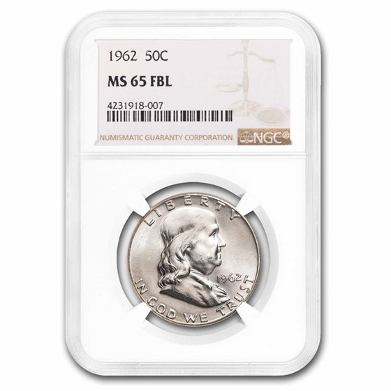1962 Franklin Half Dollar MS-65 NGC (FBL) 1962 Franklin Half Dollar MS-65 NGC (FBL)