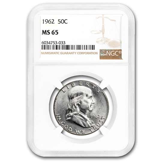 1962 Franklin Half Dollar MS-65 NGC 1962 Franklin Half Dollar MS-65 NGC