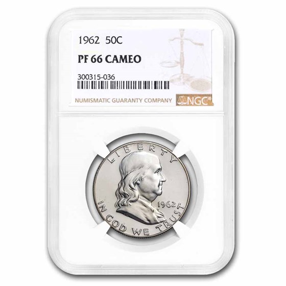 1962 Franklin Half Dollar PF-66 CAMEO NGC 1962 Franklin Half Dollar PF-66 CAMEO NGC